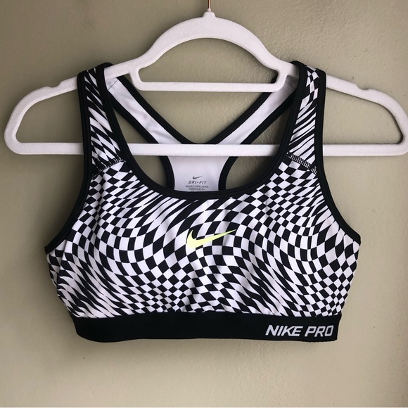 Nike Pro Checkered Padded Sports Bra Size: M - Picture 1 of 13